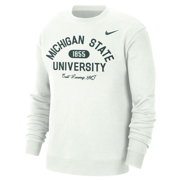 Nike Michigan State White w/Gray Trim Crew Sweatshirt